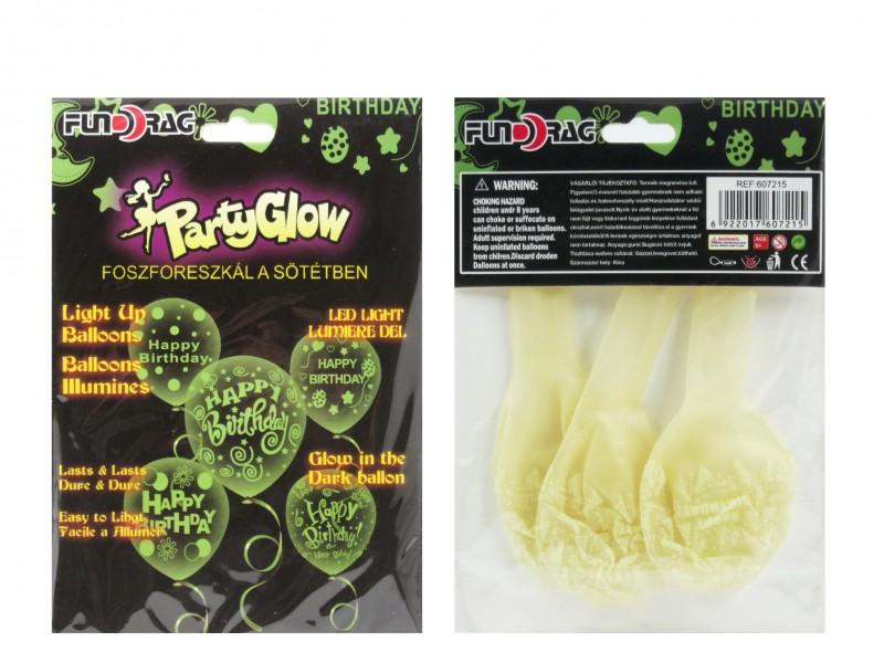 Lufi fluoreszkáló világító Happy Birthday 3db