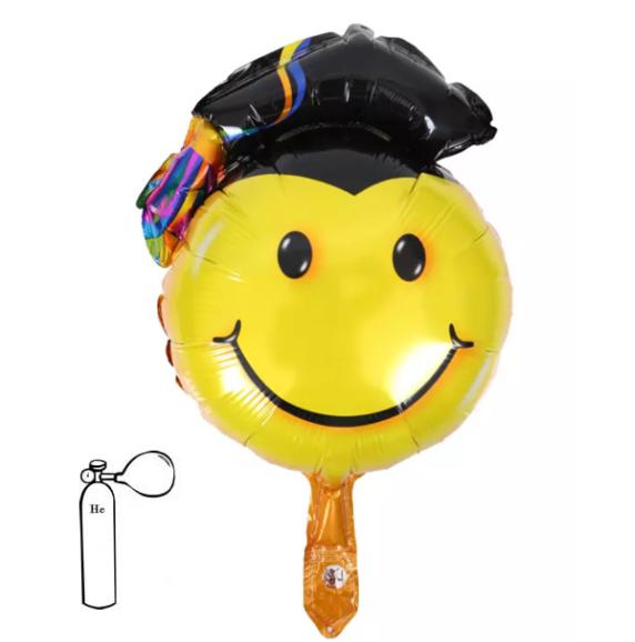 Lufi, fólia, ballagó smiley, 45 cm