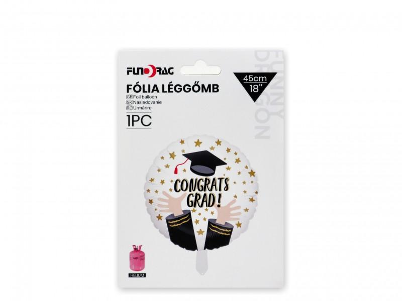 Lufi fólia ballagós Congrats Grad 45cm csillagos ballagós