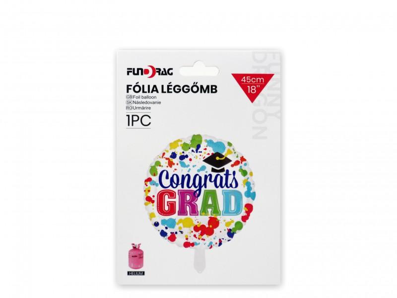 Lufi fólia ballagós Congrats Grad 45cm színes