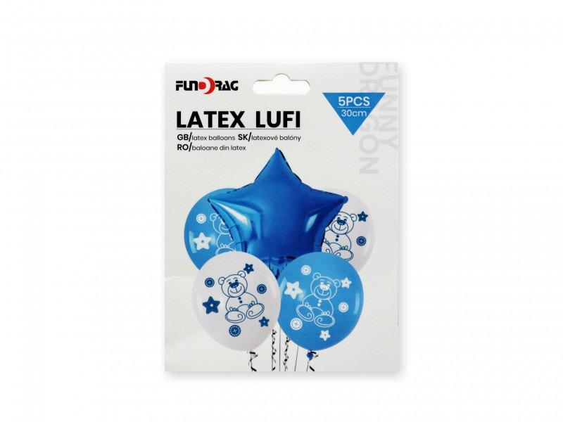 Lufi szett macis kék 5db 30cm