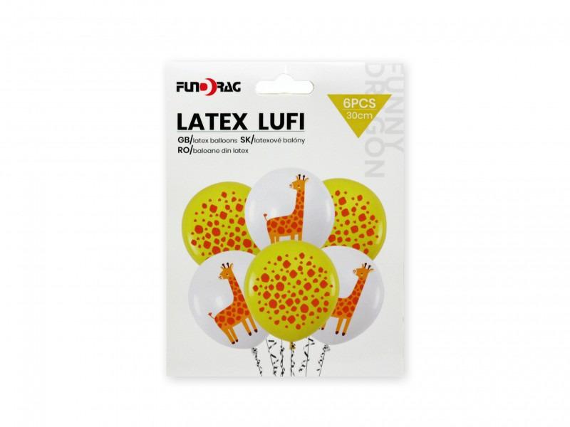 Lufi zsiráfos sárga/fehér 6db 30cm