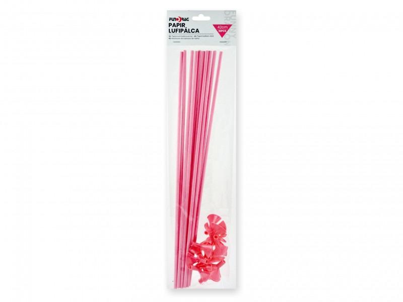 Lufipálca csészével rózsaszín 10+10db 42cm