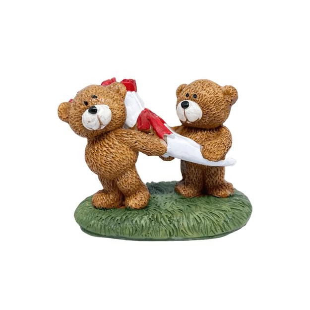 Maci pár virággal - 7x4,5x5,5cm