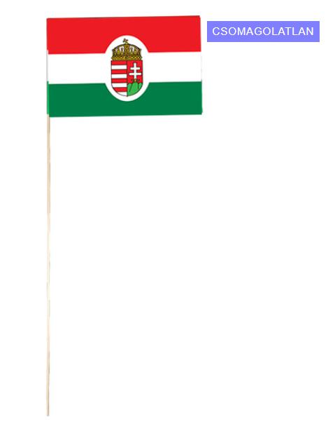 Magyar zászló, címerrel, hurkapálcán, 25 db/cs