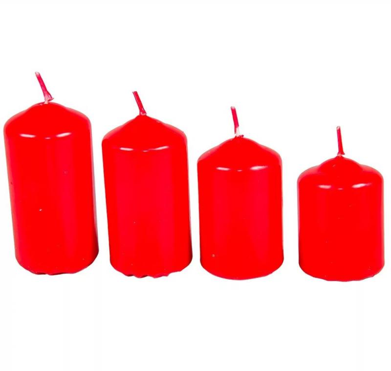 Mártott 40mm-es lépcsős gyertya piros (csom ár)