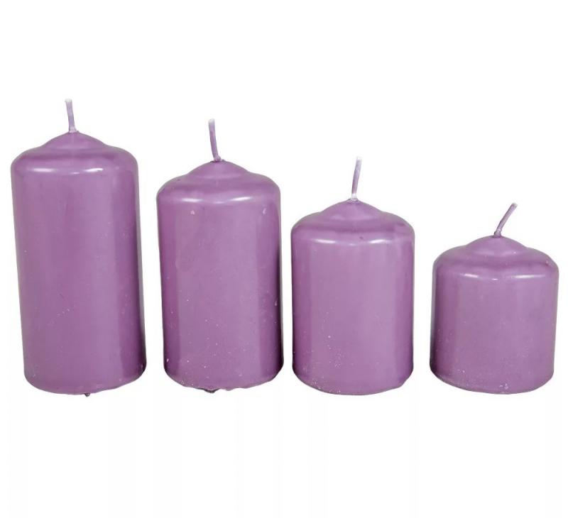Mártott 50mm-es lépcsős gyertya halvány lila (csom ár)