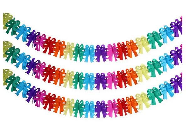 Masni, papír girland, színes, 3 m