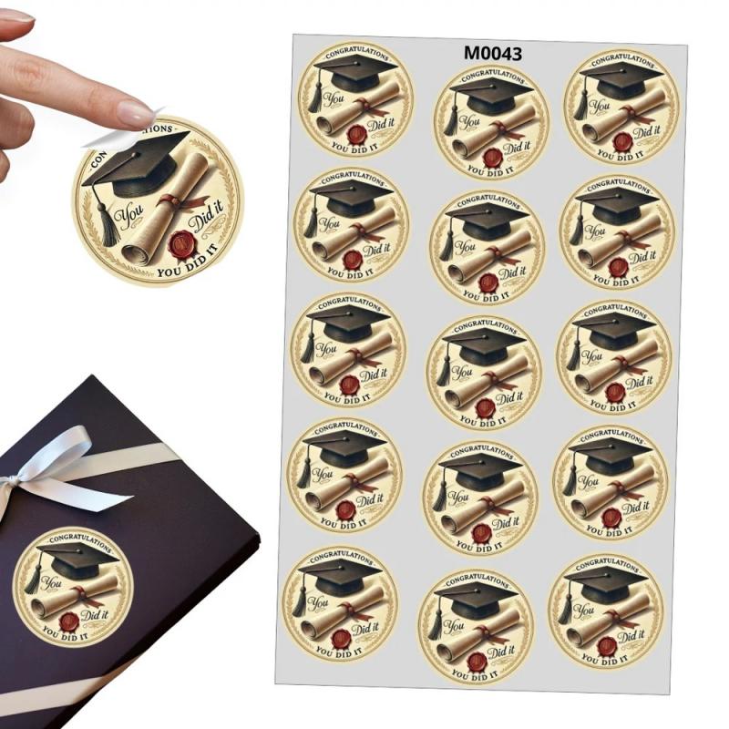 Matrica - Ballagási kerek matrica - You did it 15db/lap angol külföldi diákoknak