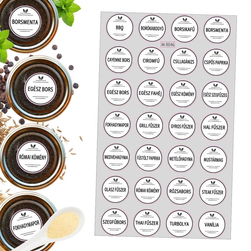 Matrica - Fűszerek extra 3cm 28db/lap