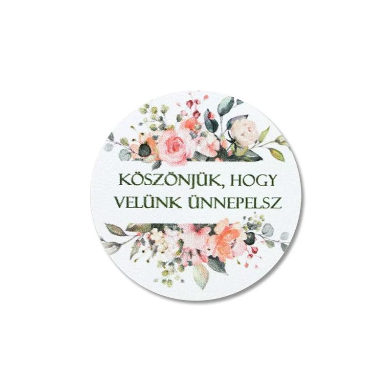 Matrica - köszönjük, hogy velünk ünnepelsz virágos 15db/lap