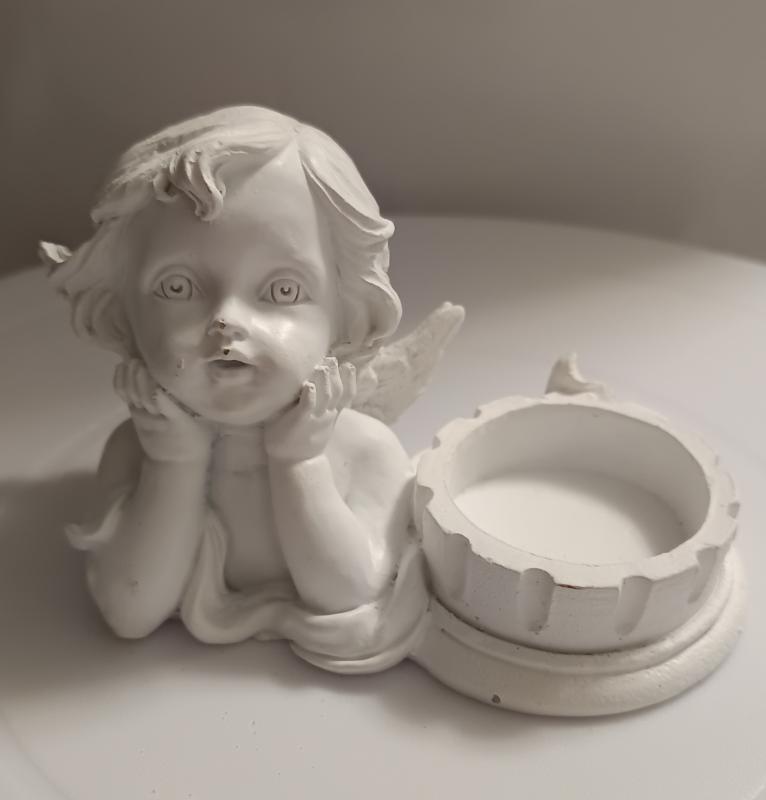 Mécsestartó angyalfelsőrész magasság 10 cm fehér