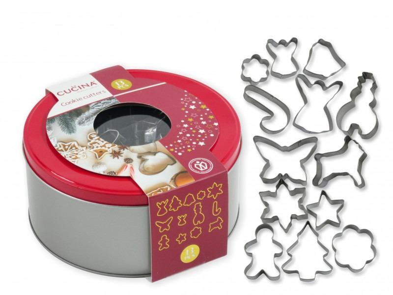 Mézeskalácsforma szett fémdobozban 13db