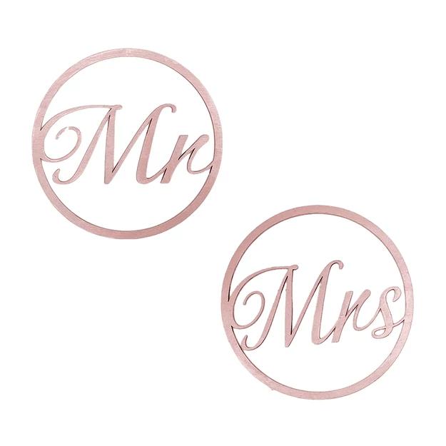 Mr&Mrs; karika szett színes rózsaarany Átmérő: 24 cm, vastagság: 3mm