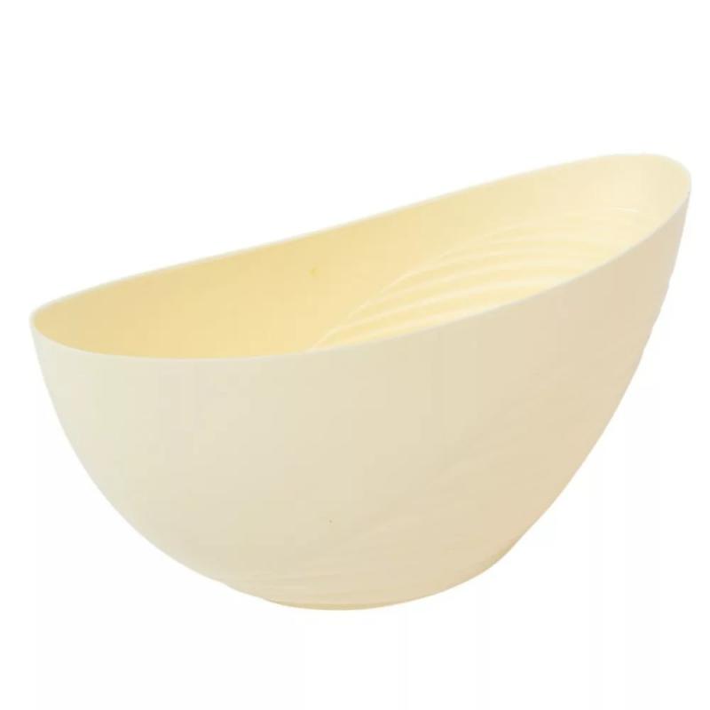 Műanyag csónak féloldalt bordás krém M11x25x10cm