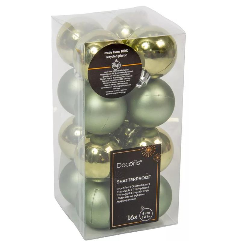 Műanyag gömb zöld rozmaring 4cm 16db-os