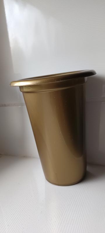 Műanyag sírváza betét arany 15cm magas