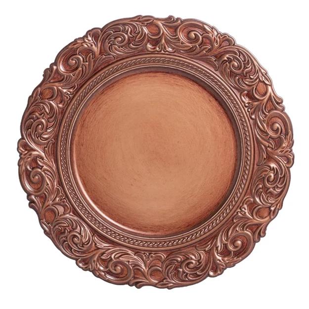 Műanyag tál inda szél - bronz szín 33cm