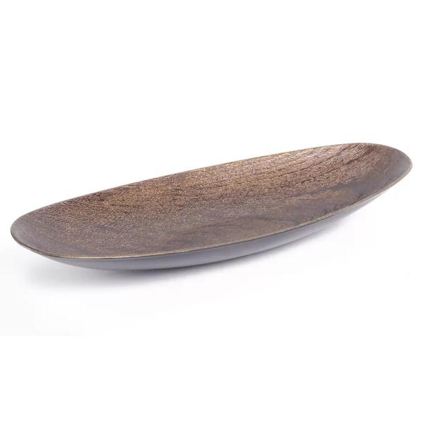 Műanyag tál ovál faerezet- sötét barna 40,5cm