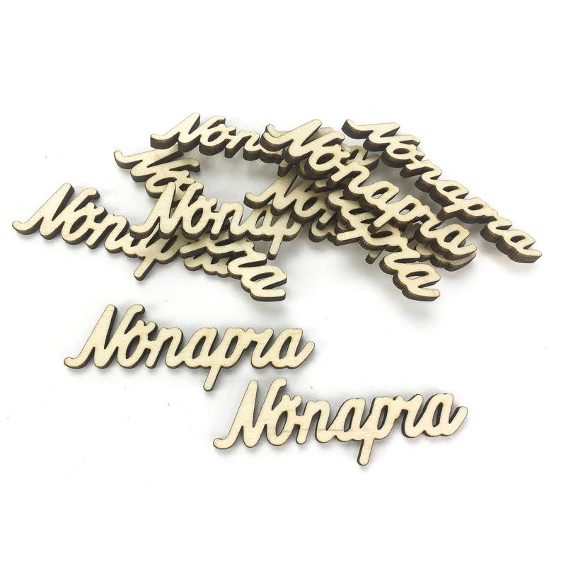 Natúr fa - Nőnapra felirat 1,8x6,4cm 1db