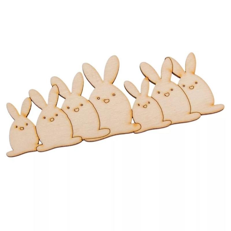 Natúr fa nyuszi család 15cm