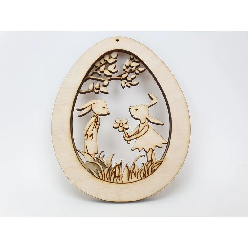 Natúr fa - Nyuszis tojásdísz 2 in 1 fiú nyuszi lány nyuszi és ebből lesz egy új kép