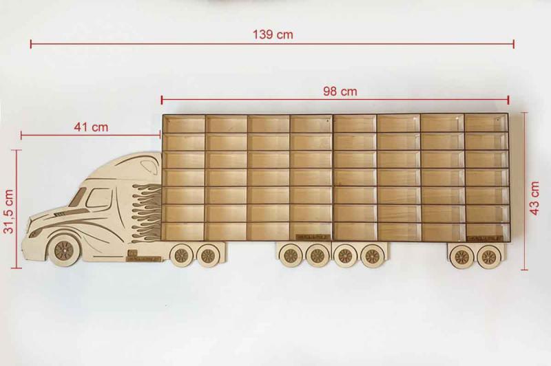 Natur Kamion 2 pótkocsival - Kisautó Tároló Kamion - Ajándék gyerekeknek