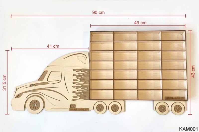 Natur Kamion egy pótkocsival - Kisautó Tároló Kamion - Ajándék gyerekeknek