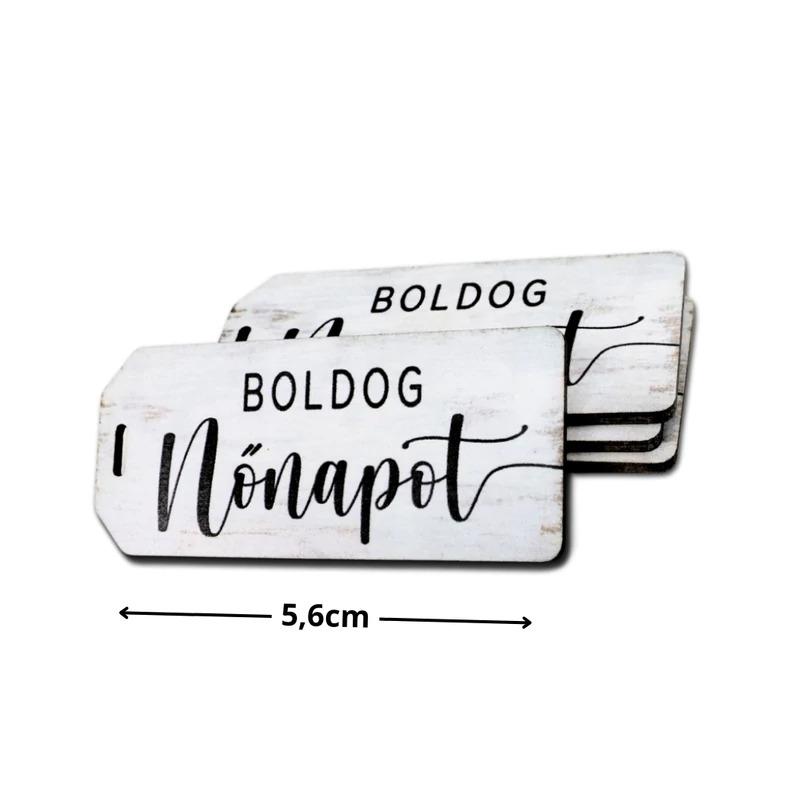 Nyomtatott dekorkarton - Boldog nőnapot scrapbook táblák 1db fehér