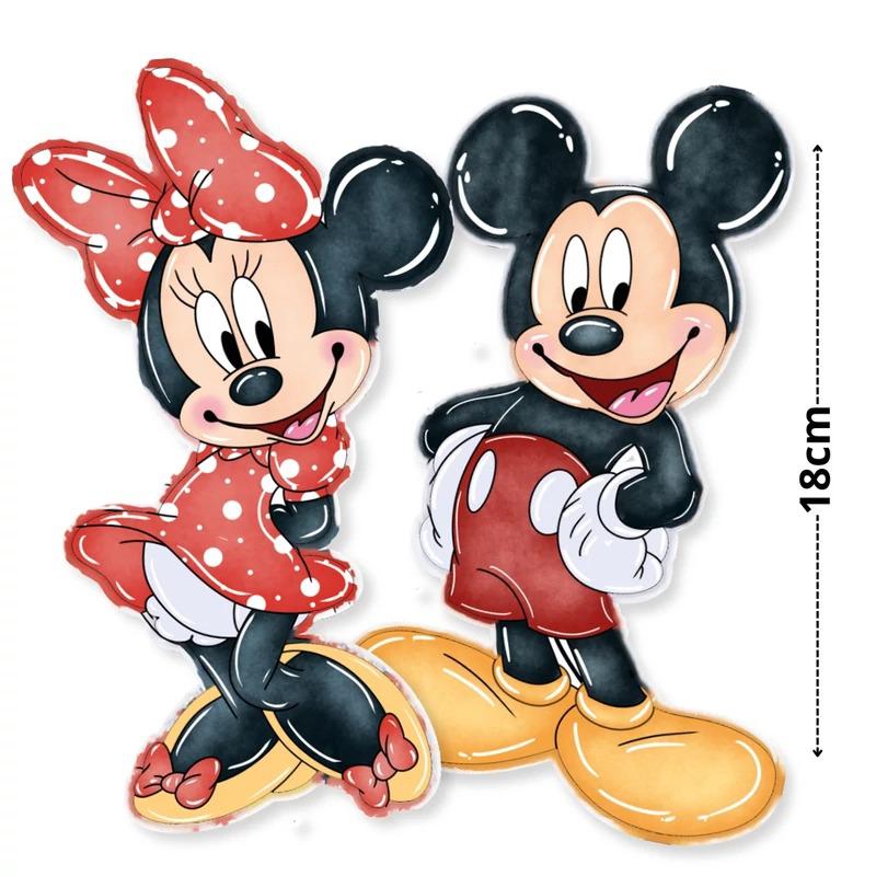Nyomtatott dekorkarton - Mickey és Minnie - piros 18cm 2db/csomag