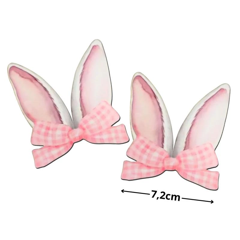 Nyomtatott dekorkarton - Nyuszifül rózsaszín kicsi 1db