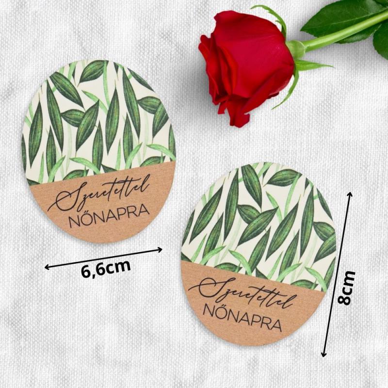 Nyomtatott dekorkarton - Szeretettel Nőnapra 2db ovál tábla