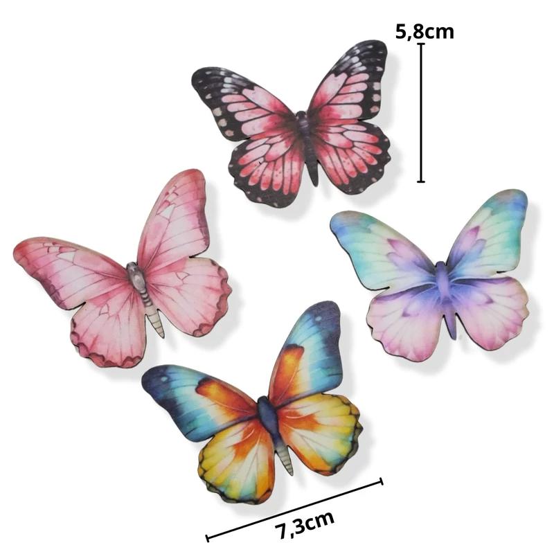 Nyomtatott dekorkarton - Színes pillangók 4db