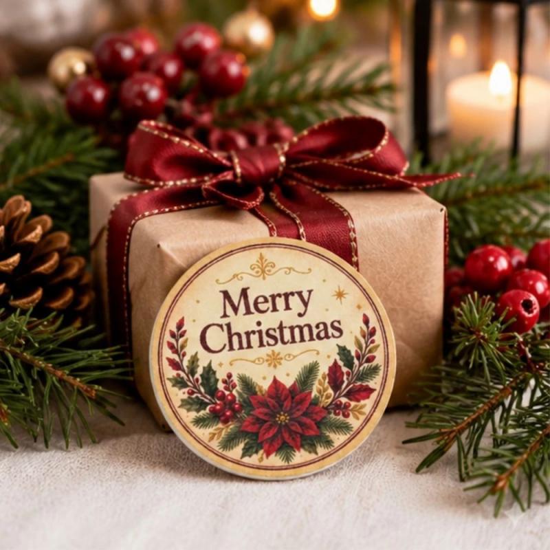 Nyomtatott fa tábla - Merry Christmas tábla 3db/csomag