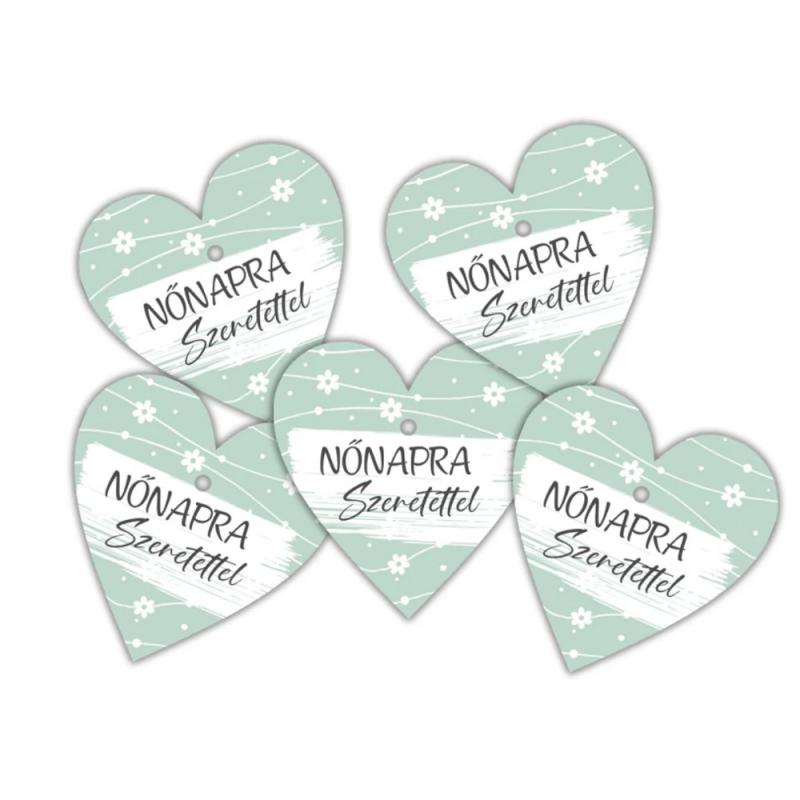 Nyomtatott fa tábla - Nőnapra - menta 4cm 1db