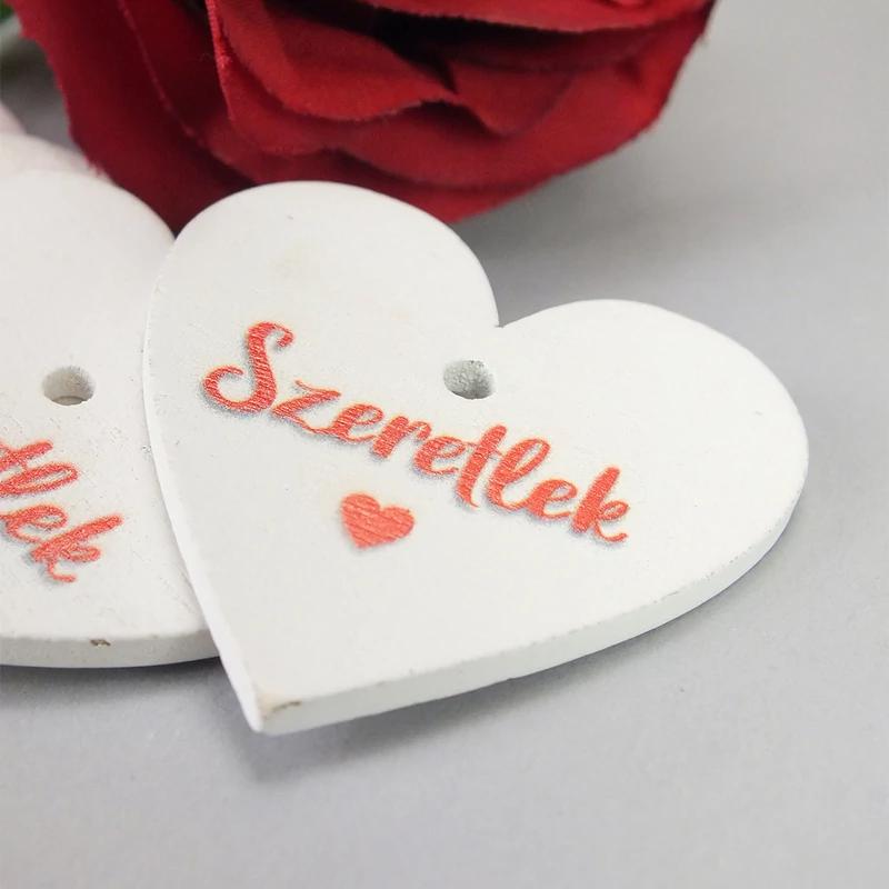 Nyomtatott fa tábla - Szeretlek szív 4cm 1db