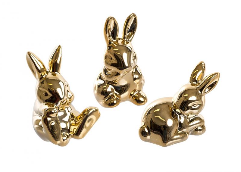 Nyúl kerámia 3féle arany 1db