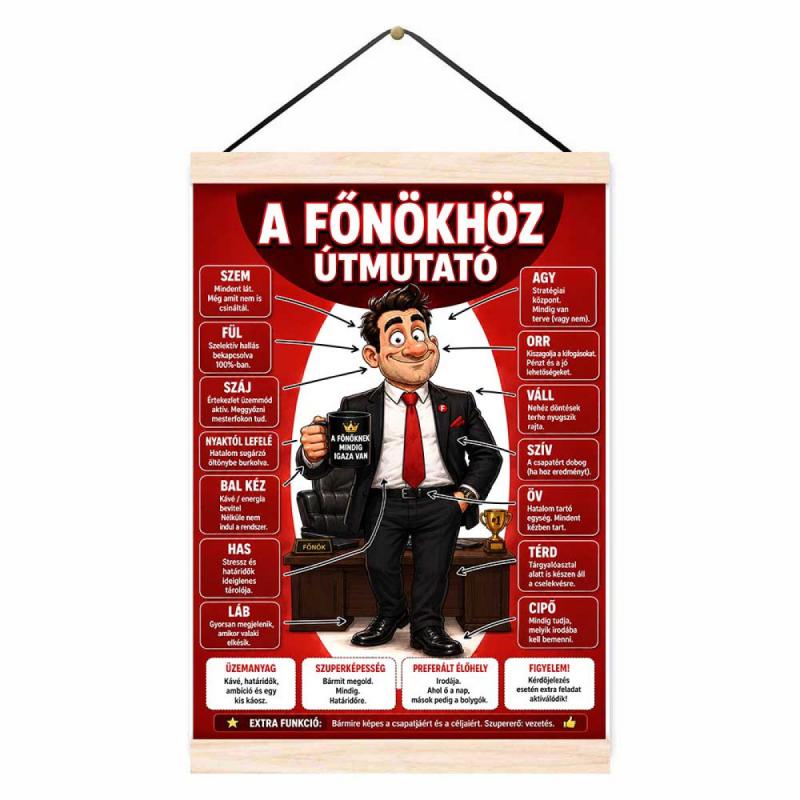 Oklevél - A Főnökhöz Útmutató - Vicces Ajándék Főnököknek