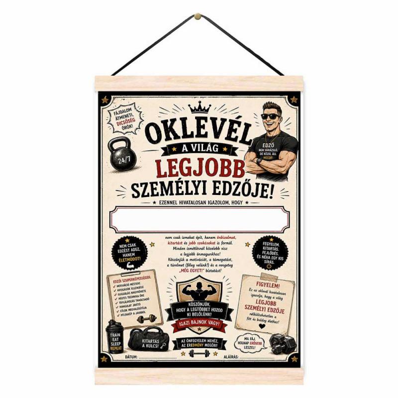 Oklevél A Világ Legjobb Személyi Edzője - Ajándék Edzőnek