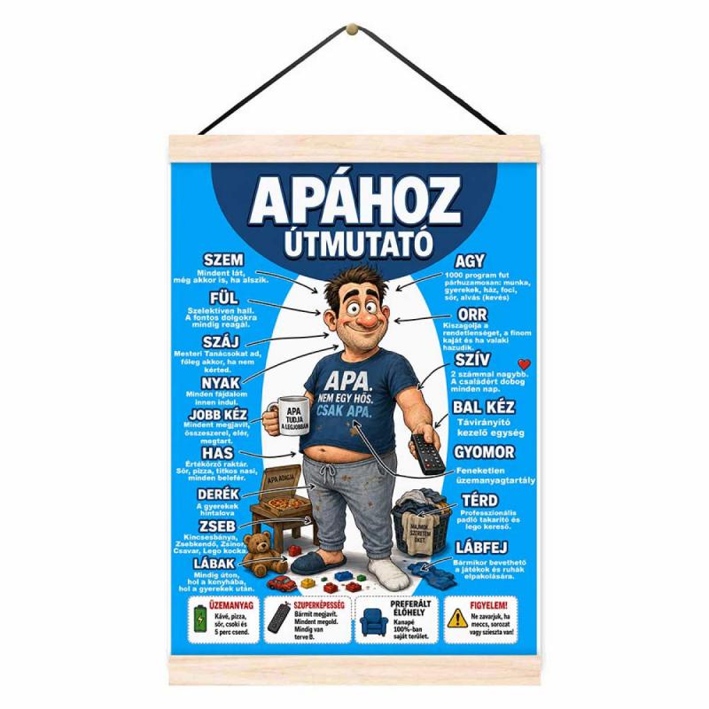 Oklevél - Apához Útmutató - Apáknak, Apák Napi Ajándék