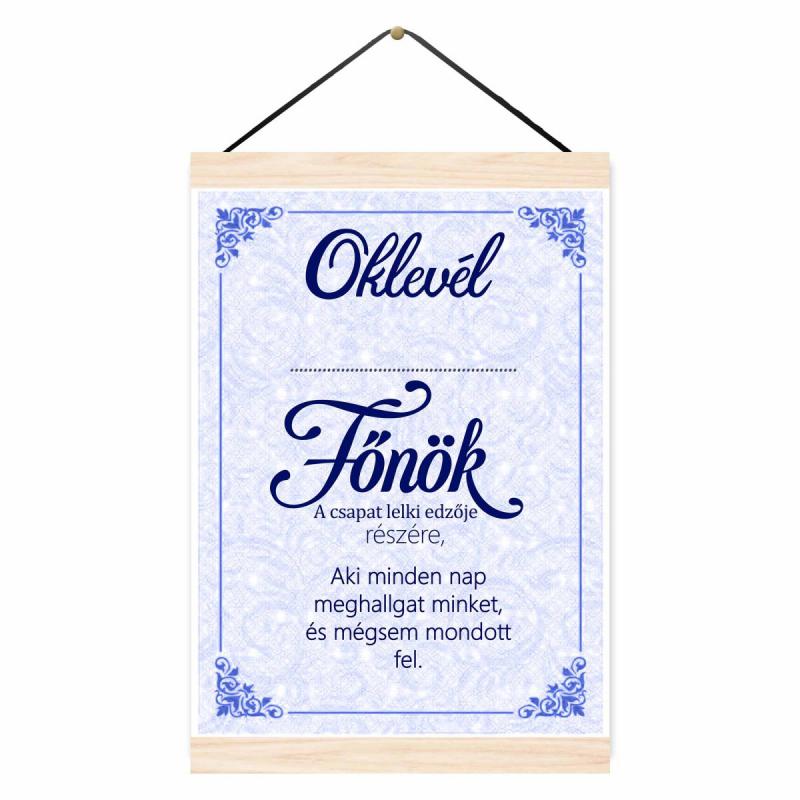Oklevél - Főnök A Csapat Lelki Edzője - Oklevél Főnöknek Ajándék
