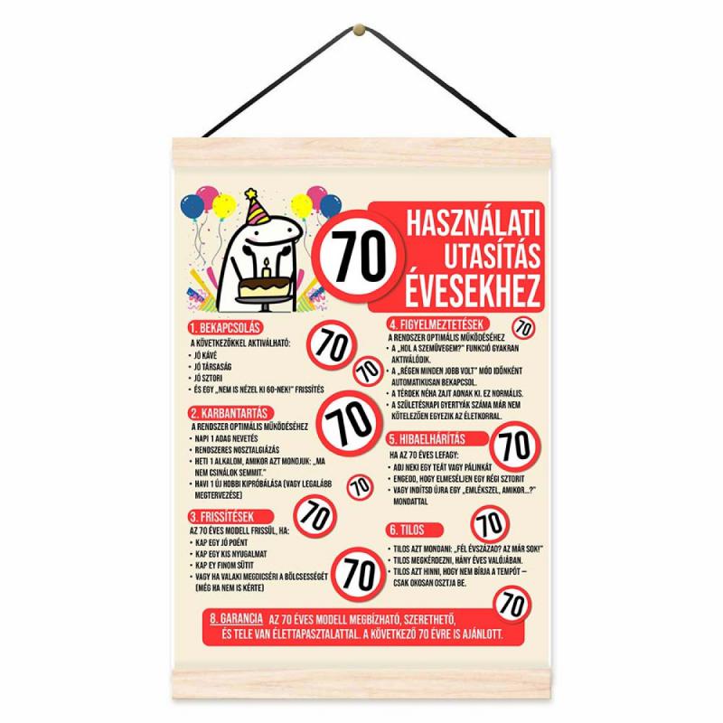 Oklevél - Használati Utasítás 70 Évesekhez - Születésnapi Oklevél - 70. Születésnapi Ajándék