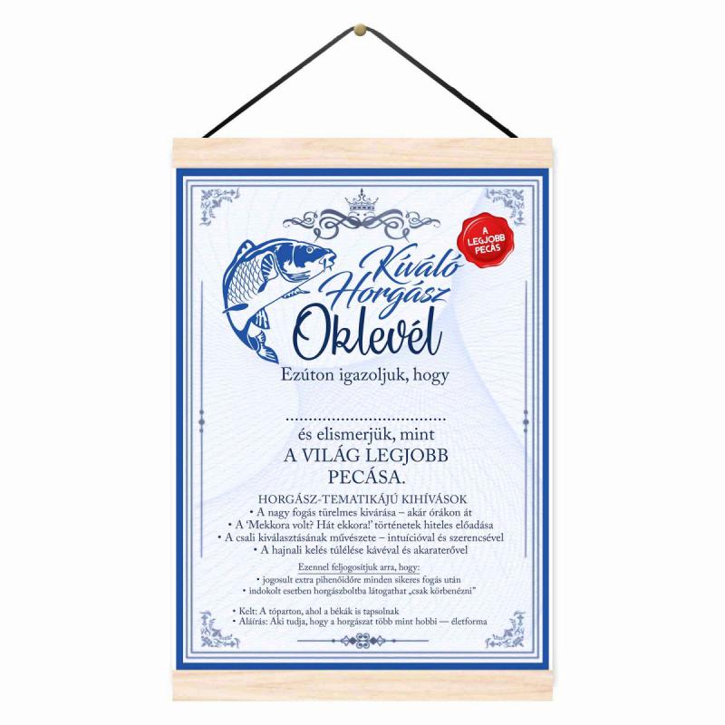 Oklevél - Kíváló Horgász Oklevél, Horgász Ajándék