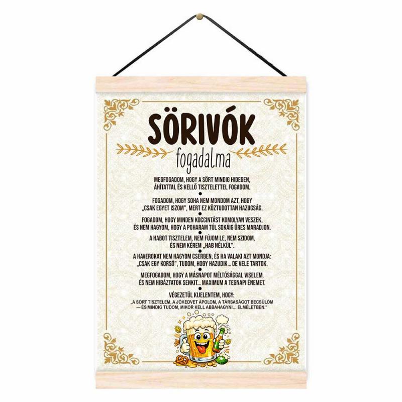 Oklevél - Sörivók Fogadalma - Vicces Ajándék Sörimádóknak