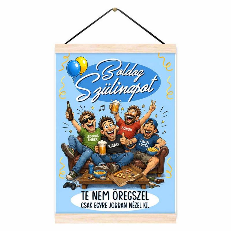Oklevél Születésnapra - Boldog Születésnapot Oklevél kék - Születésnapi Ajándék