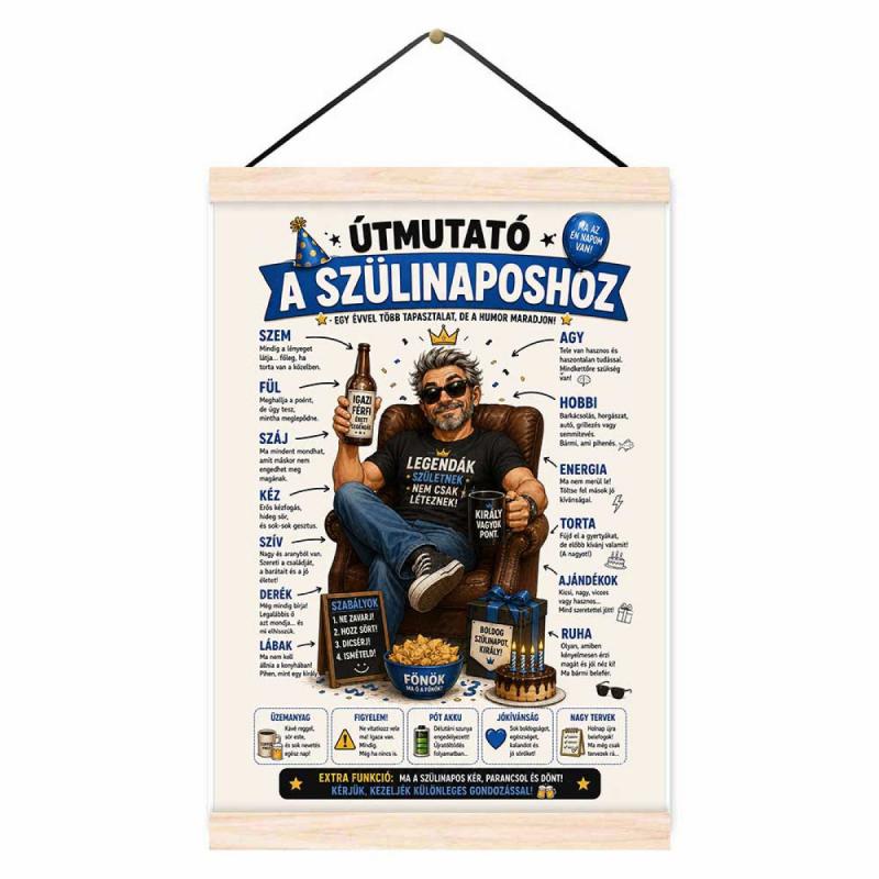 Oklevél Születésnapra - Útmutató A Szülinaposhoz Férfi Oklevél - Születésnapi Ajándék Férfiaknak