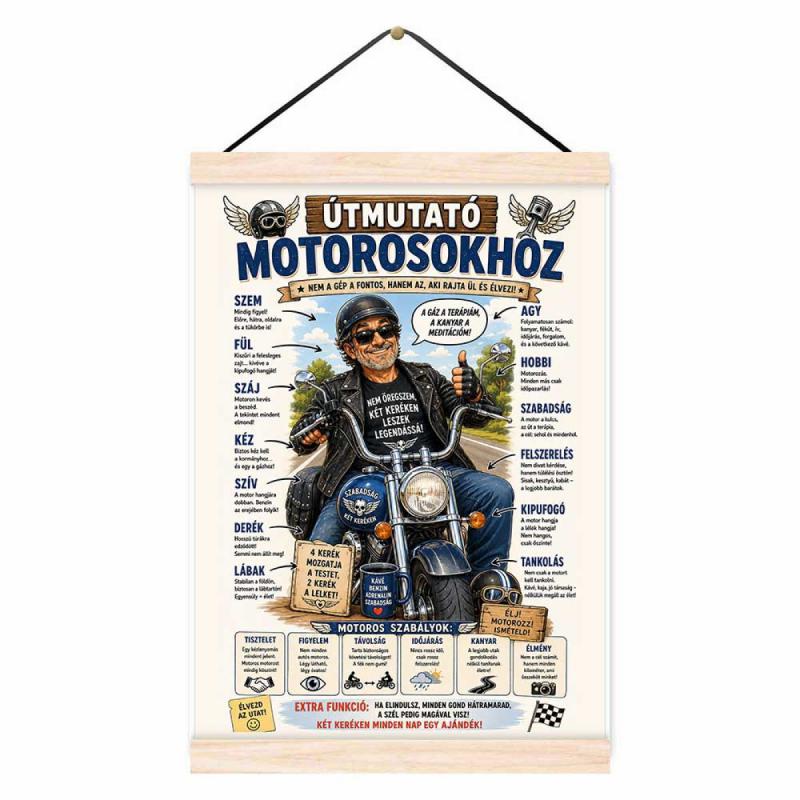 Oklevél - Útmutató Motorosokhoz - Ajándék Motorosoknak