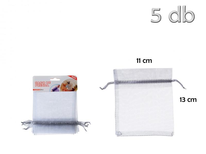 Organza tasak fehér 5db 11x13cm 215654