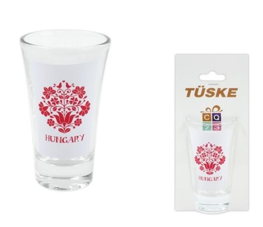 Pálinkás pohár Hungary népi motívum 9cm