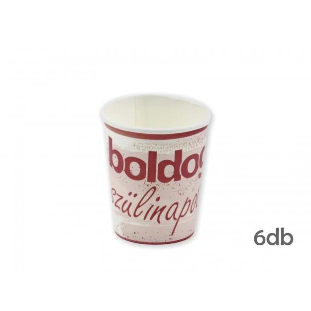 Papír pohár Boldog Szülinapot felirattal rózsaszín 6db 250ml